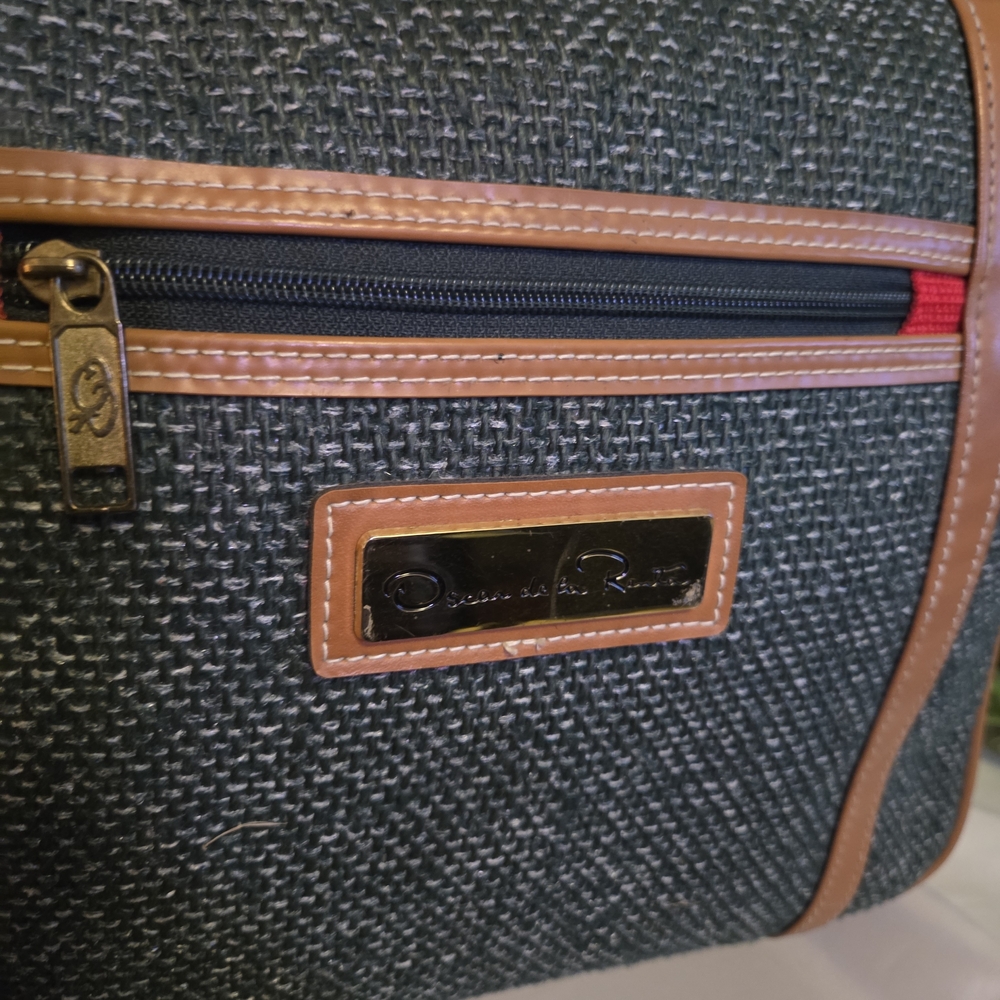 Oscar de la Renta Vintage Tweed Travel Shoulder Bag Carry On Luggage - Picture 5 of 16